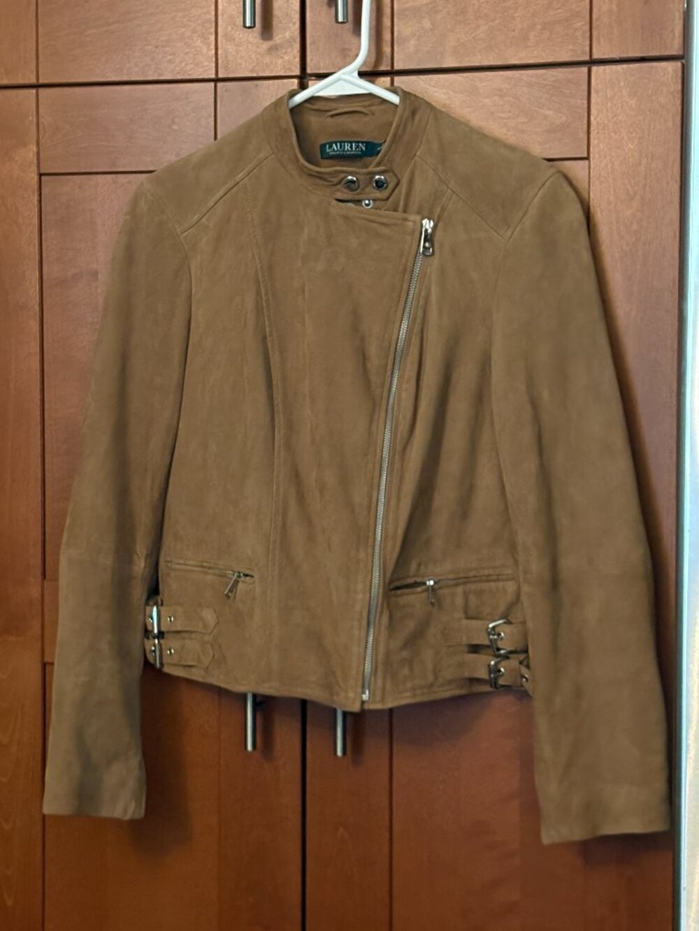 Lauren Ralph Lauren Women's Suede Moto Jacket Sz 10 New